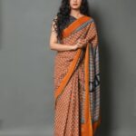 Pretty Cotton Mulmul Jaipuri Print Saree
