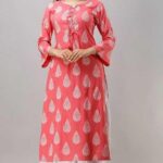 Elegant Printed Rayon Skirt Set With 3/4th Sleeves