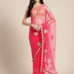 Latest Embroidered Net Saree