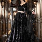 Unbeatable Black Soft Net Base Sequin Work Lehenga Choli