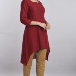 Stunning Solid Rayon Slub Kurti