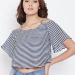 AASK Women's Georgette Striped Top