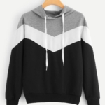 Women's Polyester Color Block Sweatshirt