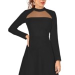 Women's Knitting Solid Short Dress