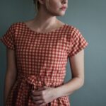 Women Cotton Checks Mid-Length Dress