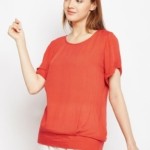 AASK Women's Rayon Solid Half Sleeve Top