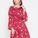 AASK Women's Crepe Printed Dress
