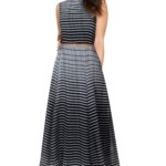 Women's Georgette Strips Gown