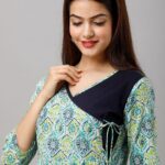Unique Printed Cotton Kurti With 3/4th Sleeves