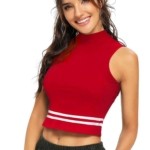 Women's Hosiery Stripe Crop Top