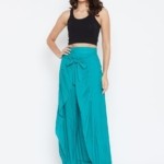 Women's Rayon Solid Ruffle Palazzo