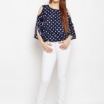 AASK Women's Crepe Polka Dot Top
